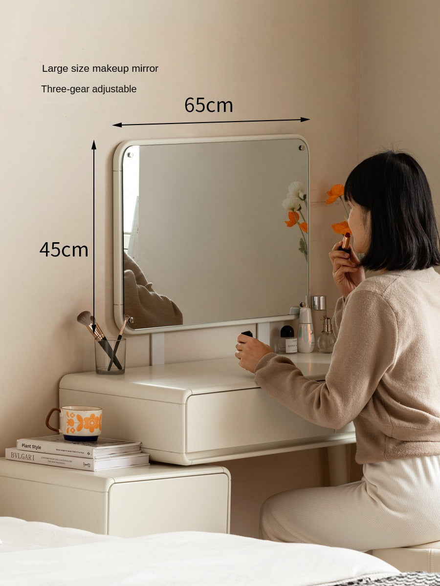 Poplar, Solid Rubberwood Milky Telescopic Dressing Table.