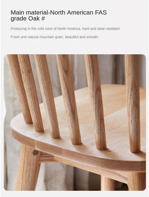 Oak Solid Wood 4 pcs set-Windsor Chair