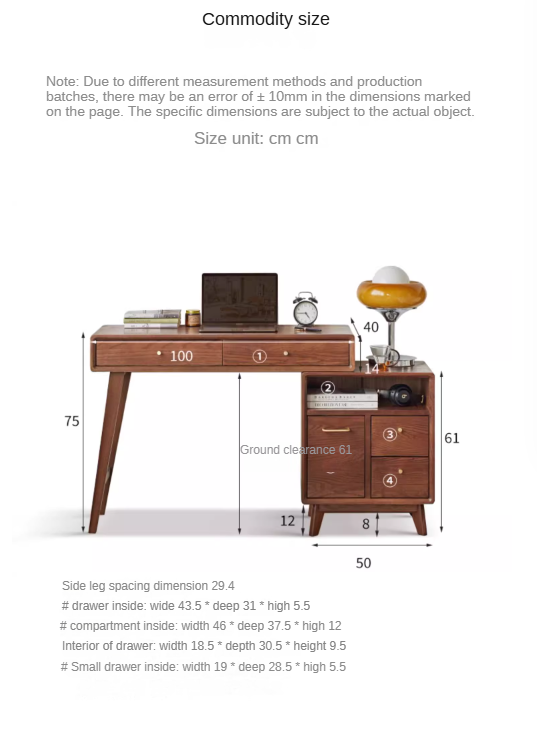 Oak Solid Wood Telescopic Dressing Table.