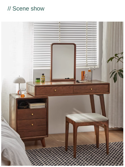 Oak Solid Wood Telescopic Dressing Table.