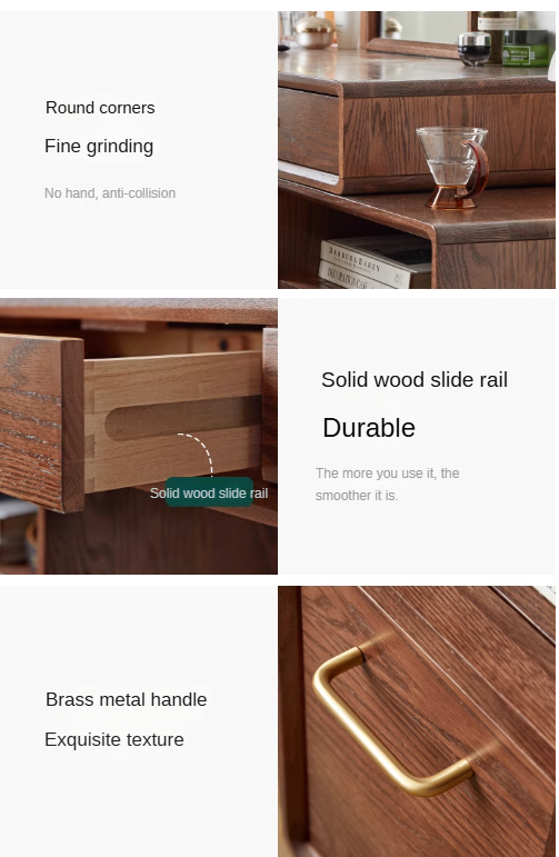 Oak Solid Wood Telescopic Vanity Table.