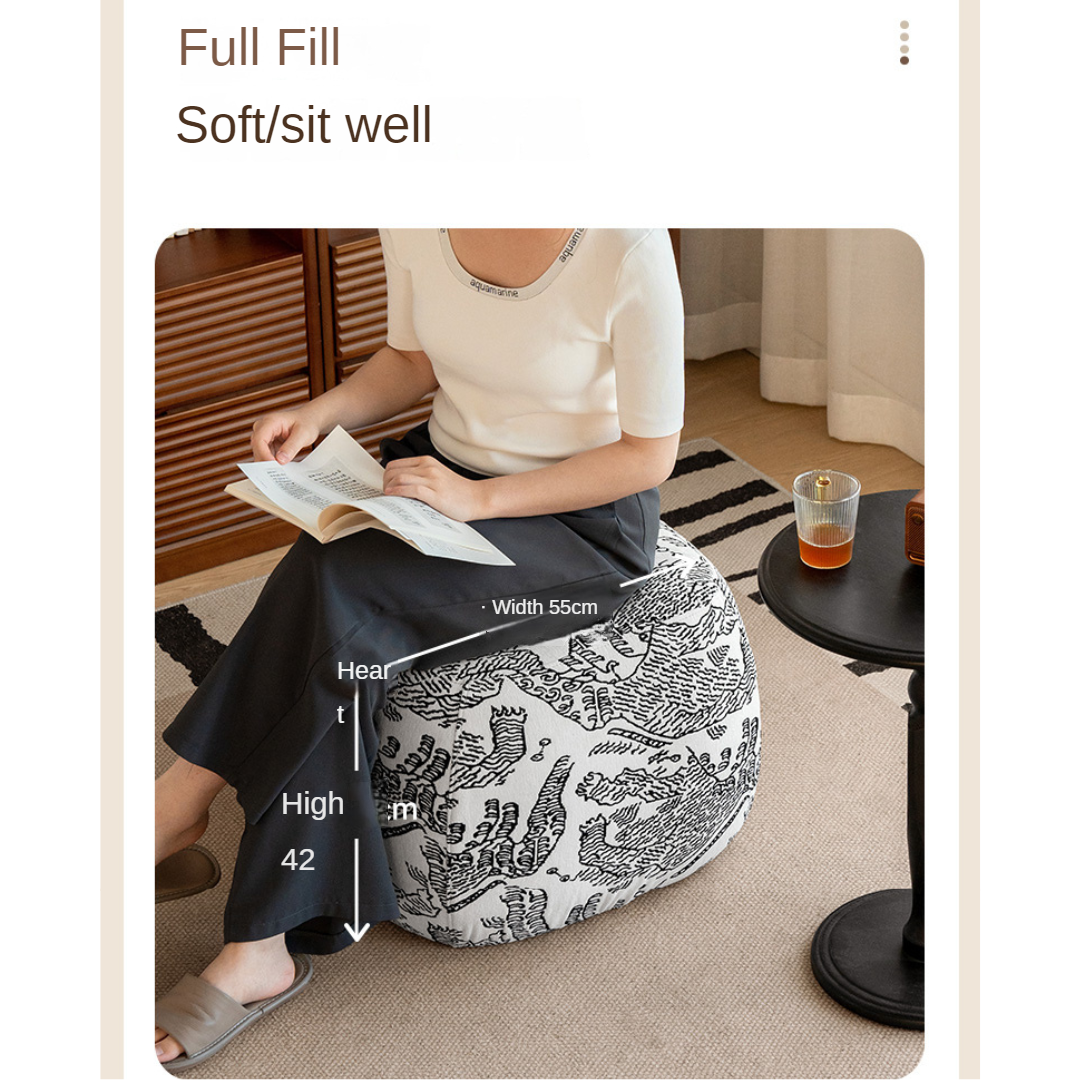 Fabric Seat Modern Footstool Pouf