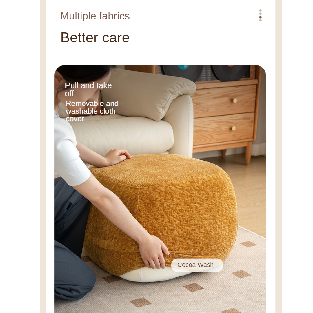 Modern fabric pouf, sofa stool and footrest