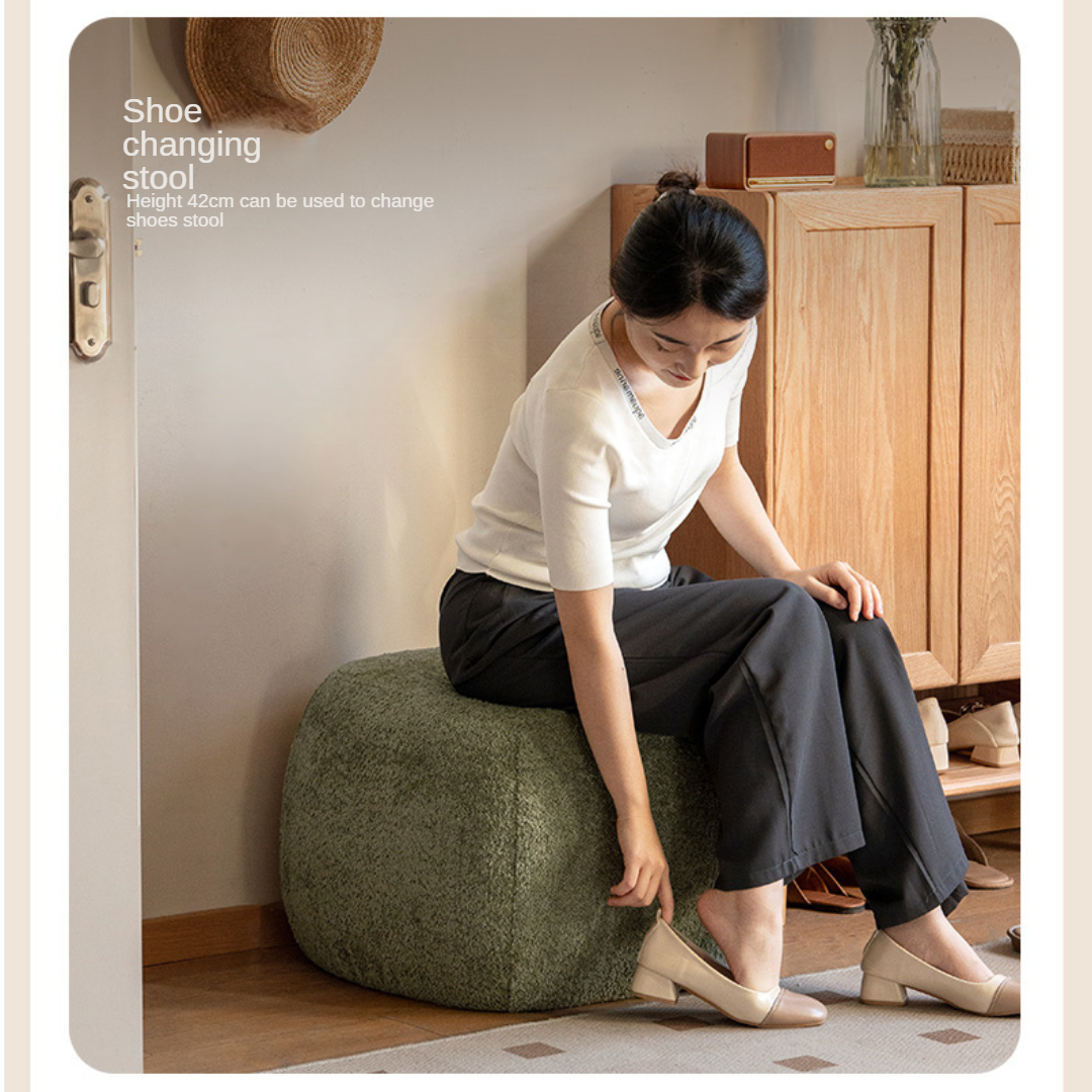 Fabric Seat Modern Footstool Pouf
