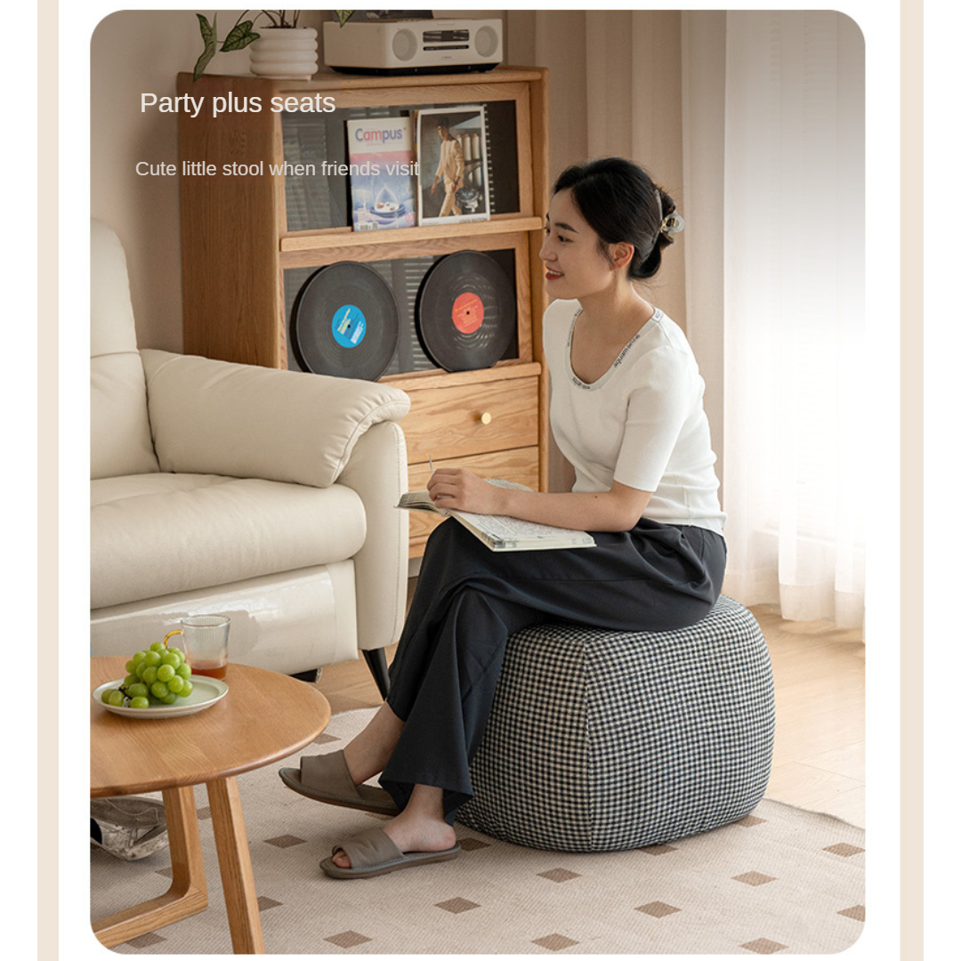 Fabric Seat Modern Footstool Pouf