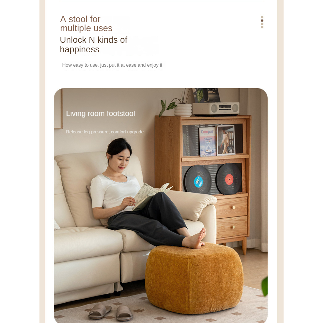 Modern fabric pouf, sofa stool and footrest