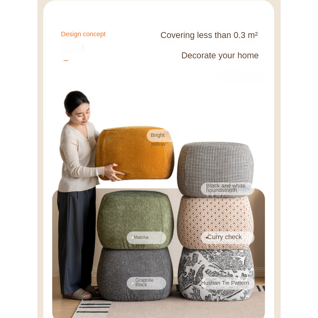 Fabric Seat Modern Footstool Pouf