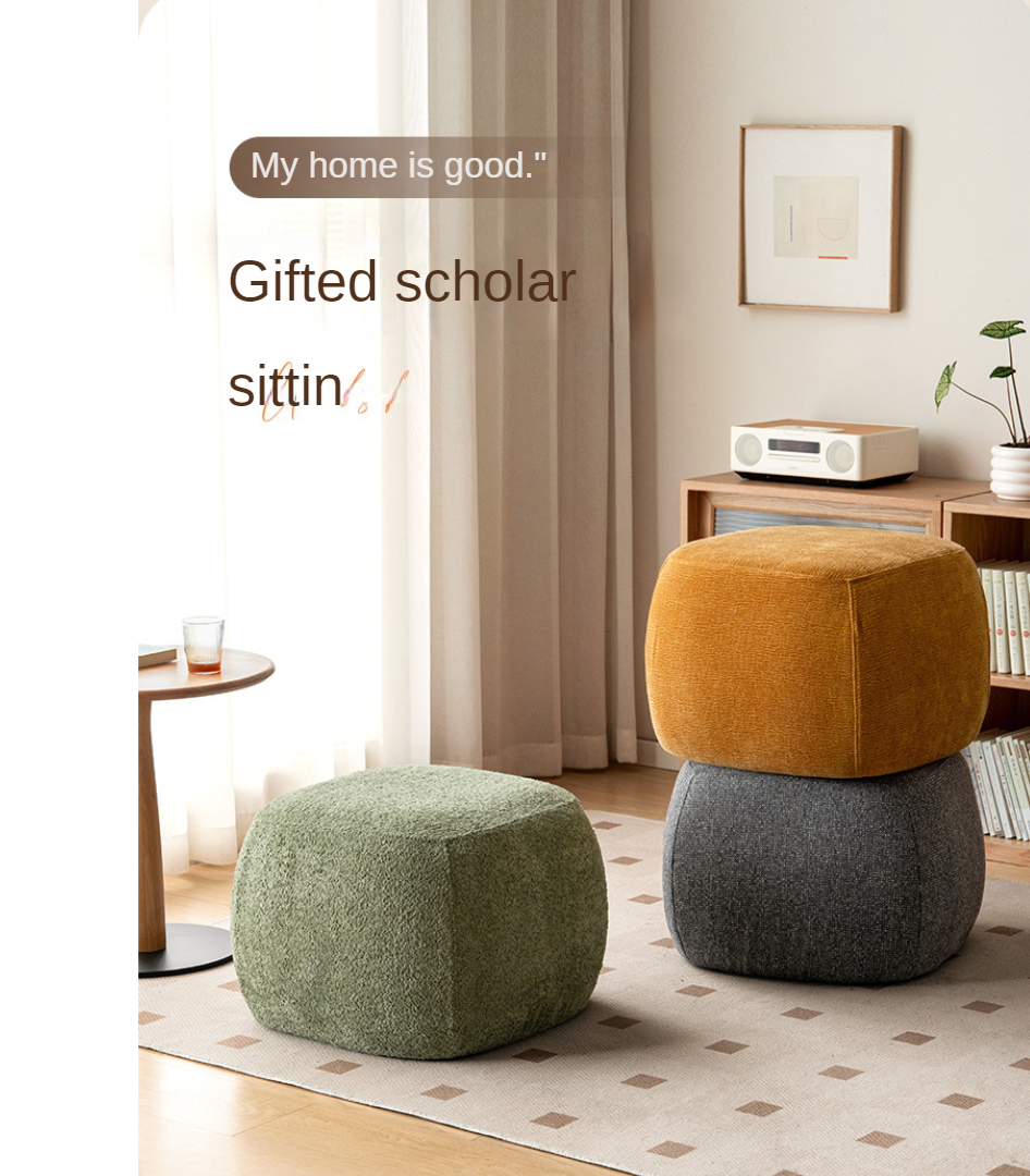 Modern fabric pouf, sofa stool and footrest