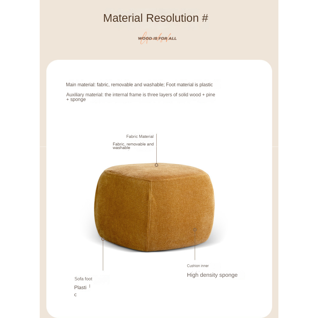 Fabric Seat Modern Footstool Pouf