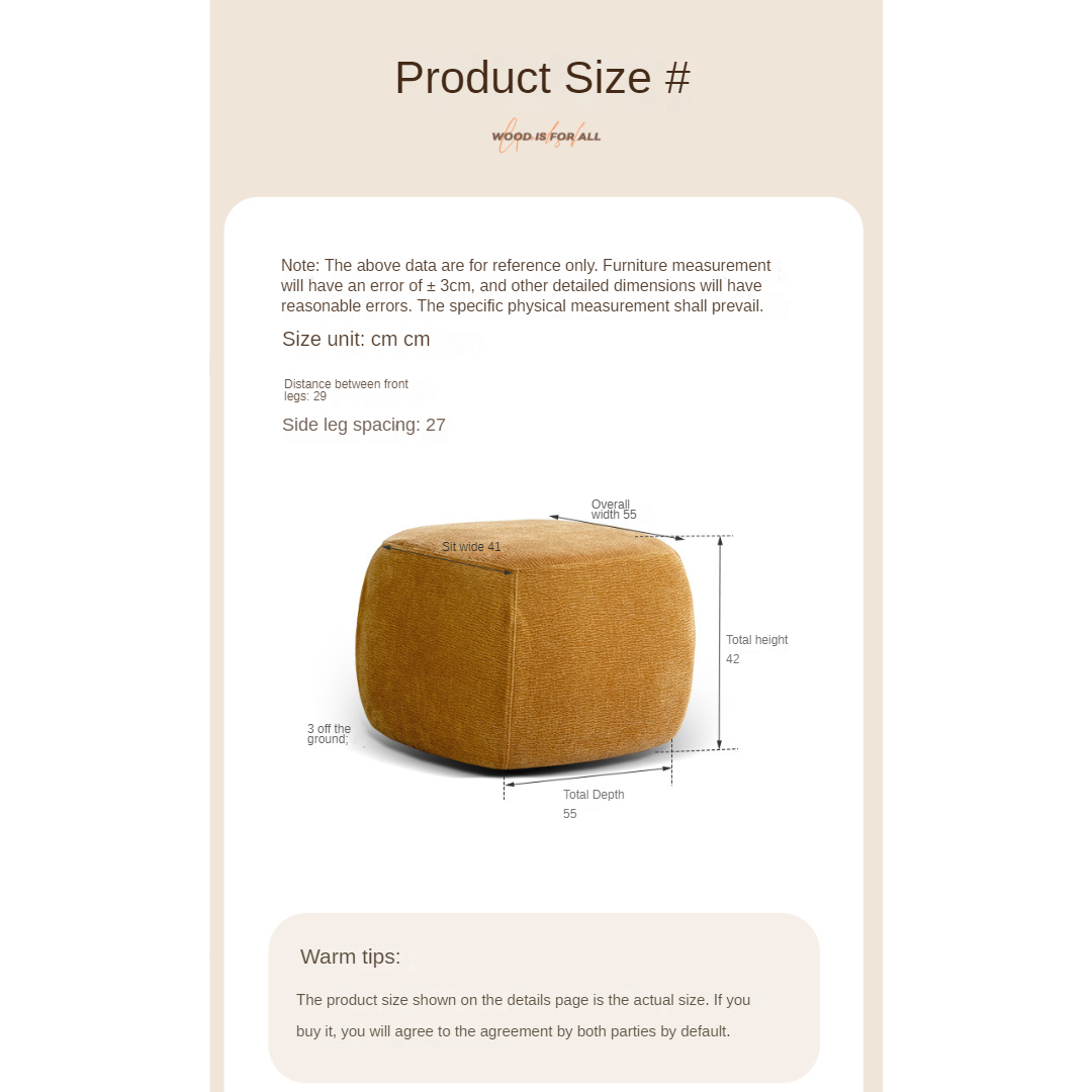 Fabric Seat Modern Footstool Pouf