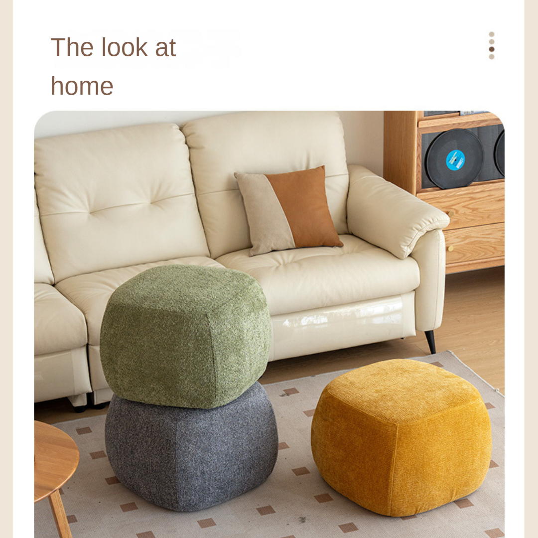 Fabric Seat Modern Footstool Pouf