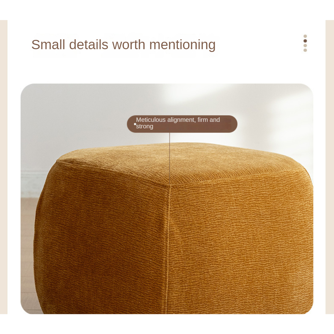 Fabric Seat Modern Footstool Pouf