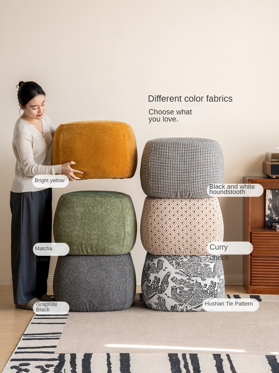 Fabric Seat Modern Footstool Pouf