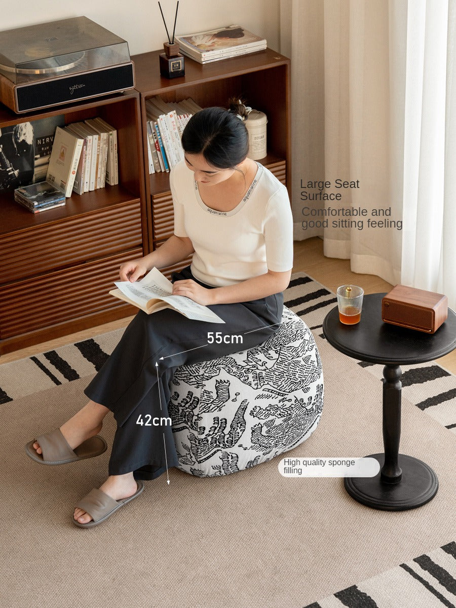 Fabric Seat Modern Footstool Pouf