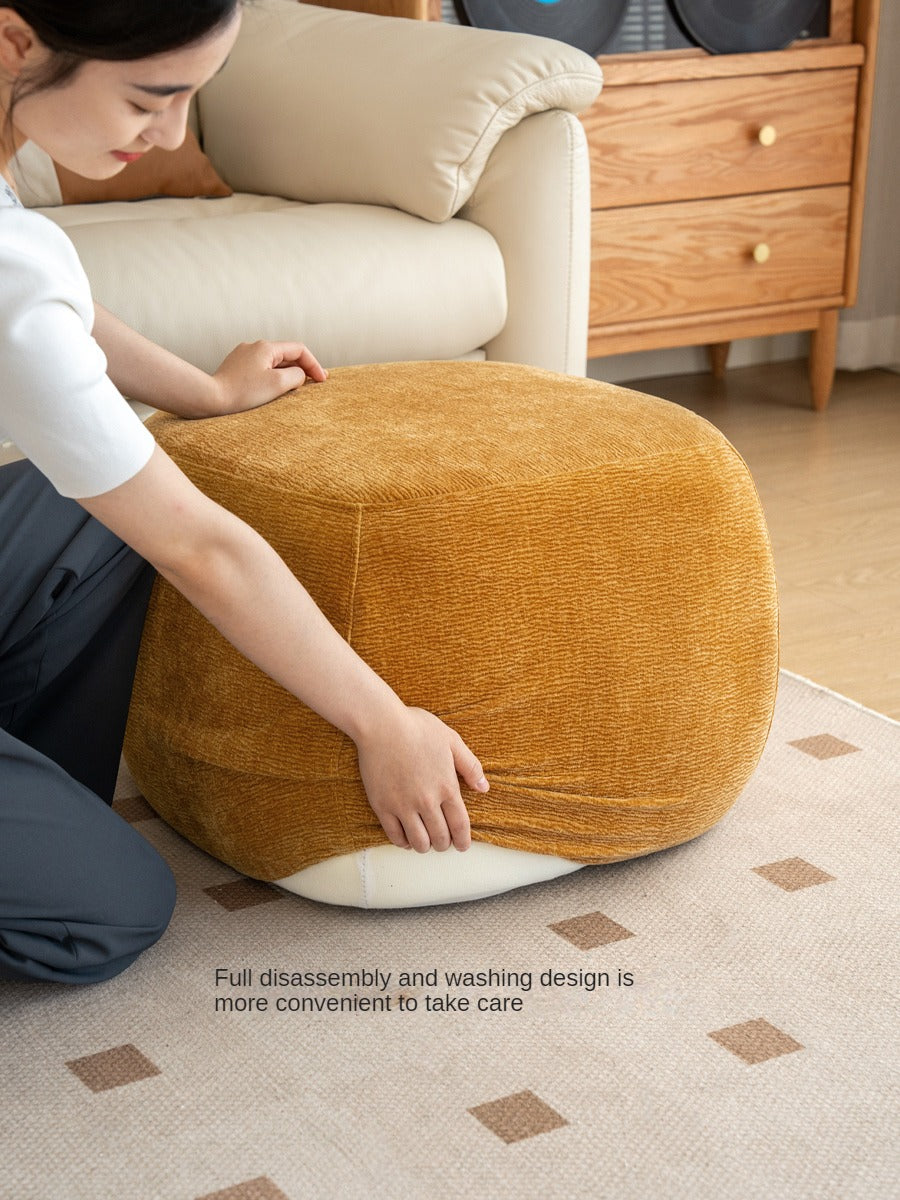 Fabric Seat Modern Footstool Pouf