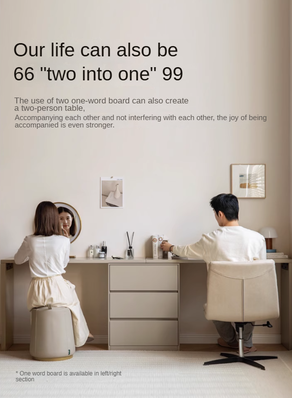 Poplar, Oak Solid Wood Telescopic Vanity Table Three Drawers.