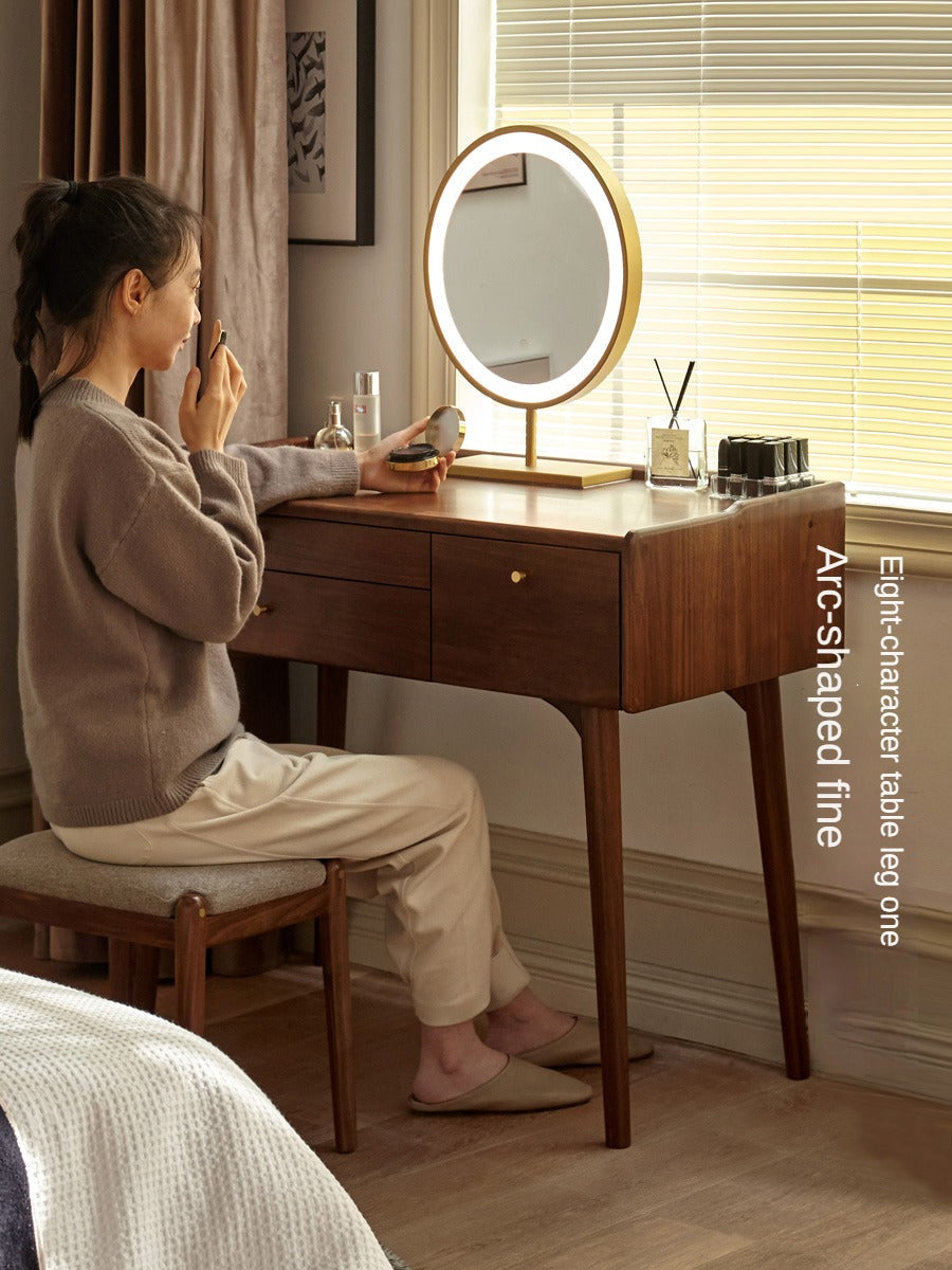 Black Walnut, Ash Solid Wood Dressing Table.