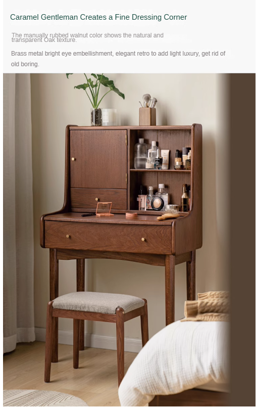Oak Solid Wood Nordic Dressing Table.