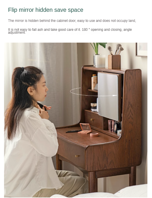 Oak Solid Wood Nordic Vanity Table.