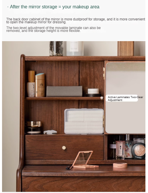 Oak Solid Wood Nordic Dressing Table.