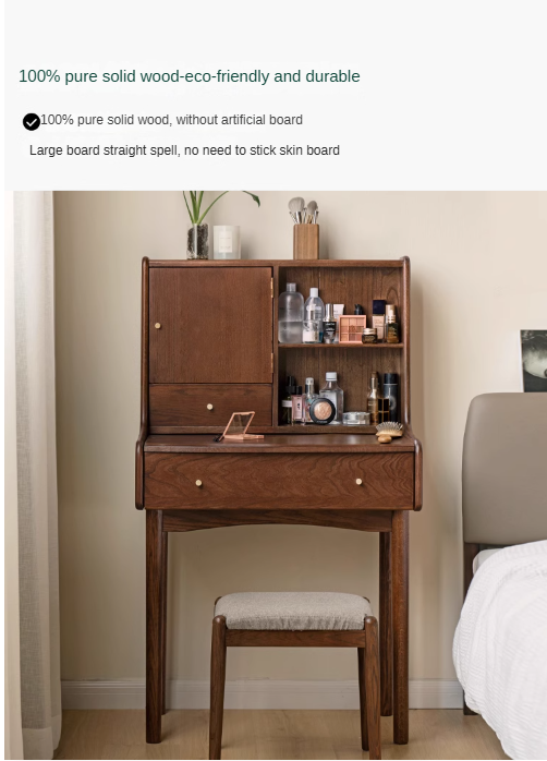 Oak Solid Wood Nordic Dressing Table.