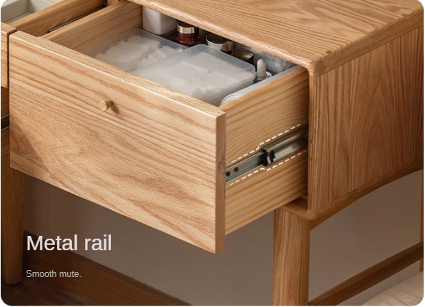 Oak, Ash Solid Wood Vanity Table Lighted Makeup Mirror.