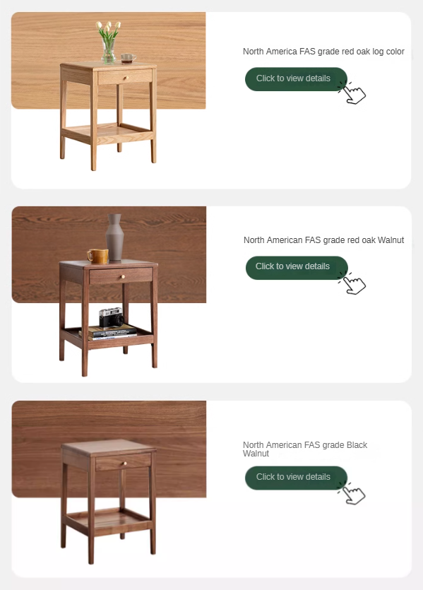 Oak, Black Walnut, Solid RubberWood Nightstand, Side Table.