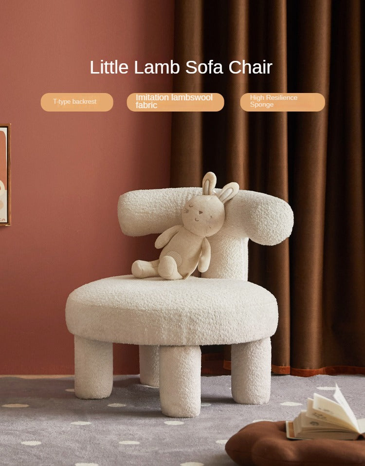 Sculptural Teddy Fabric Lounge Chair for Kids Room
