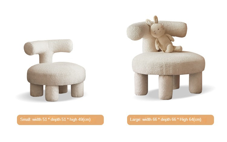 Sculptural Teddy Fabric Lounge Chair for Kids Room