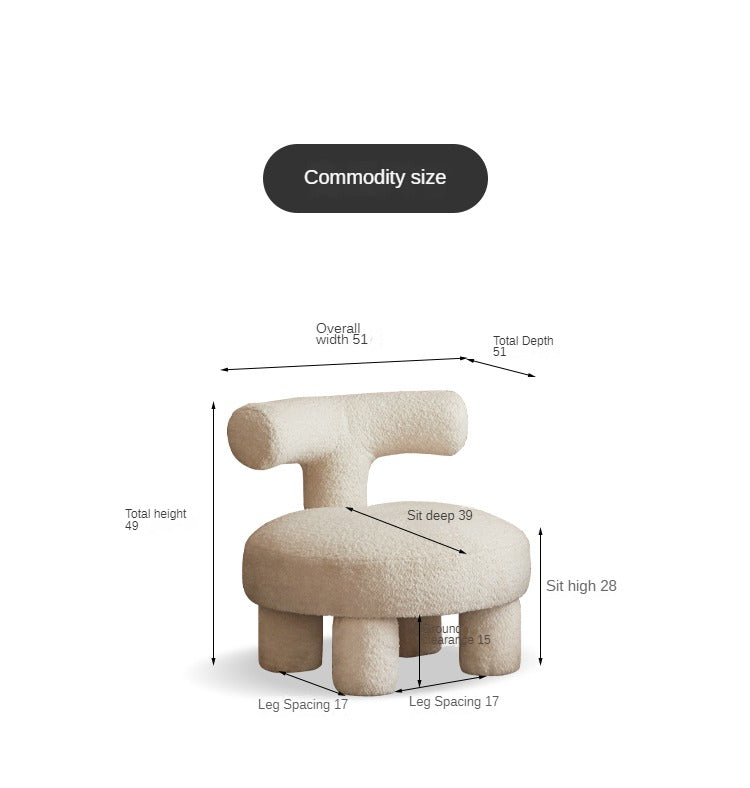 Sculptural Teddy Fabric Lounge Chair for Kids Room