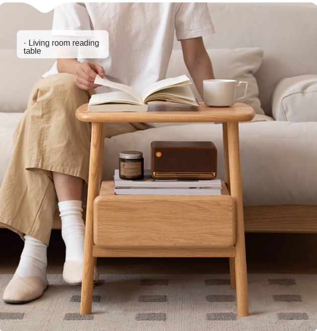 Oak, Beech Solid Wood Nightstand
