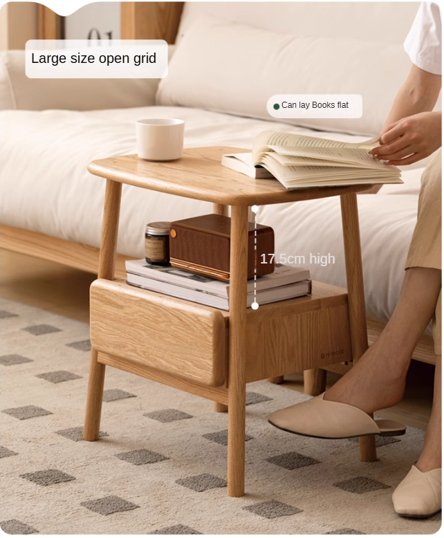Oak, Beech Solid Wood Nightstand
