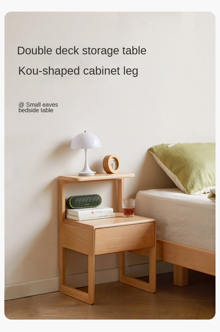 Beech Solid Wood Nightstand.