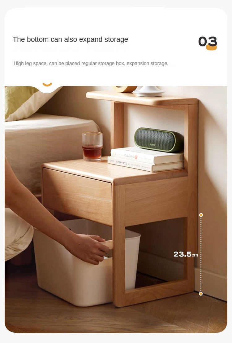 Beech Solid Wood Nightstand.