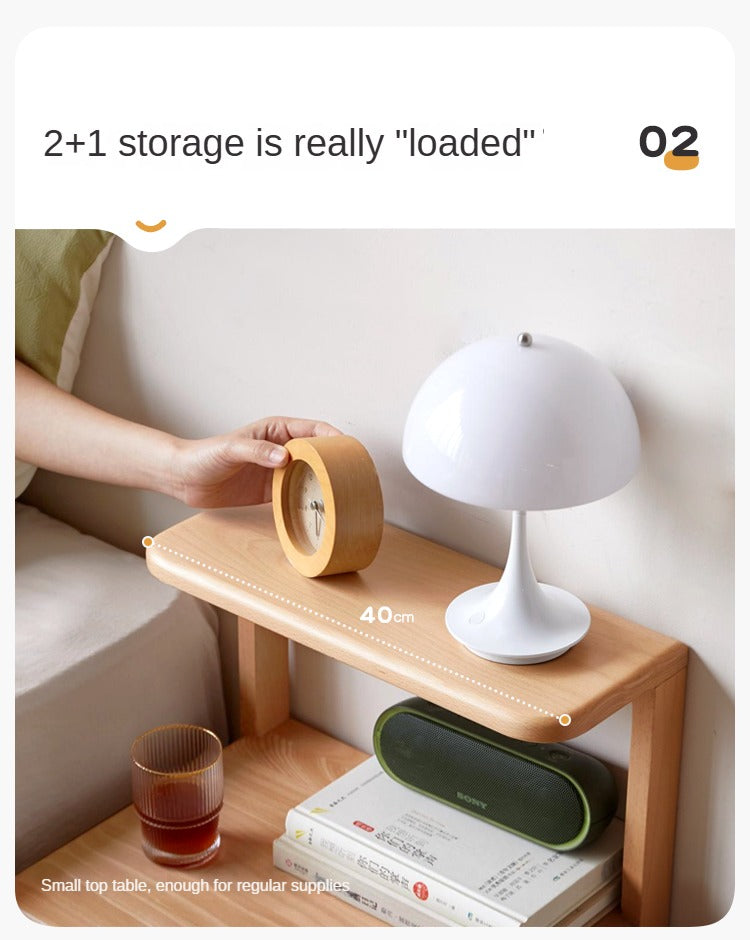 Beech Solid Wood Nightstand.