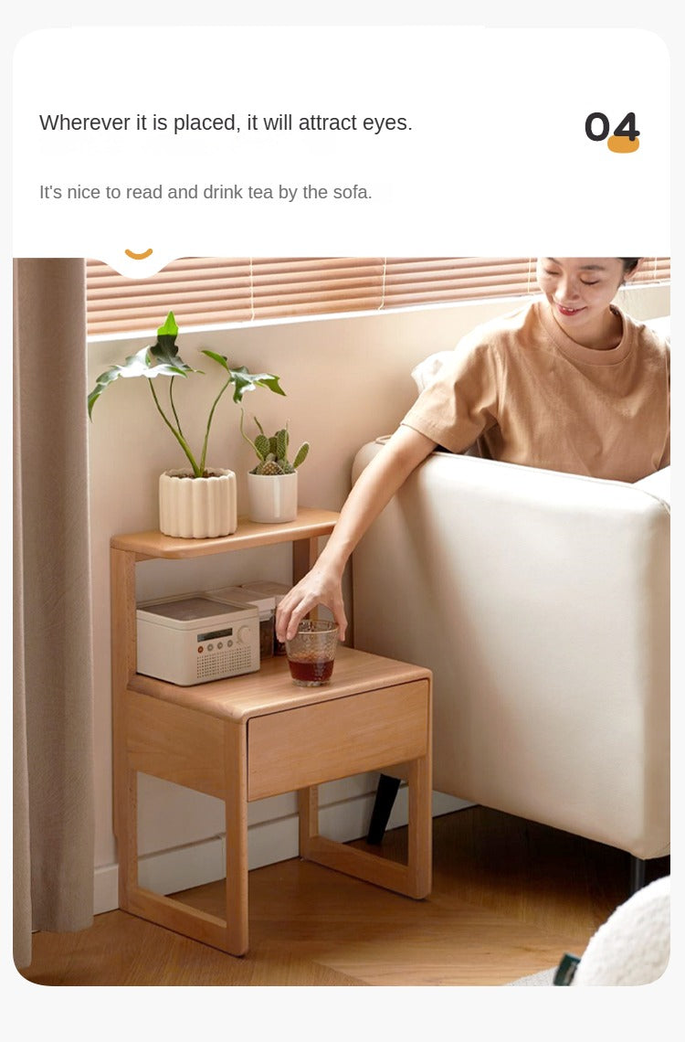 Beech Solid Wood Nightstand.