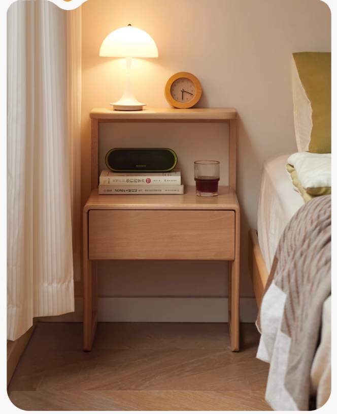 Beech Solid Wood Nightstand.