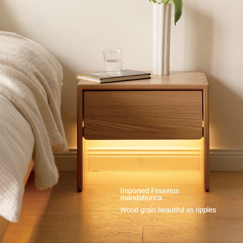 Ash Solid Wood Smart Modern Nightstand