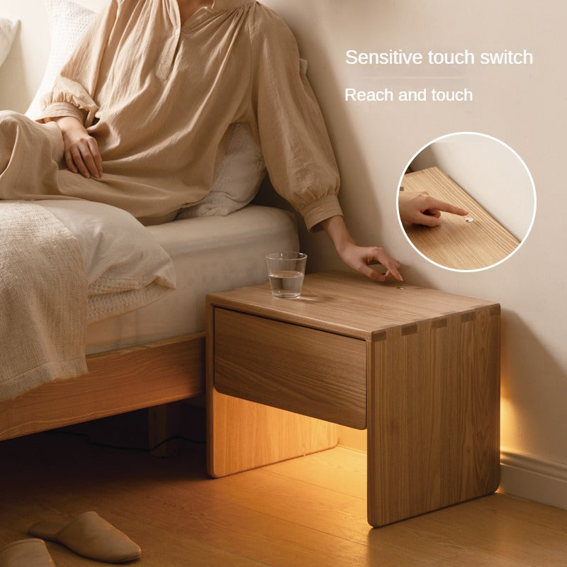 Ash Solid Wood Smart Modern Nightstand