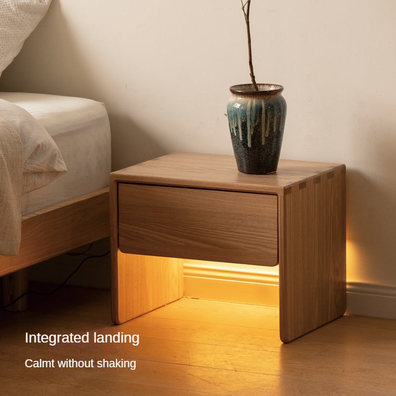 Ash Solid Wood Smart Modern Nightstand
