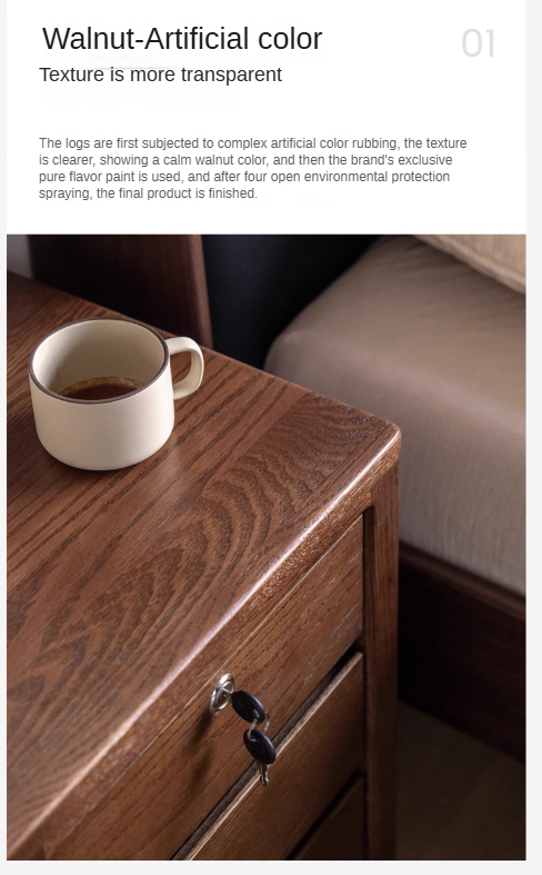 Oak Solid Wood Nordic Nightstand