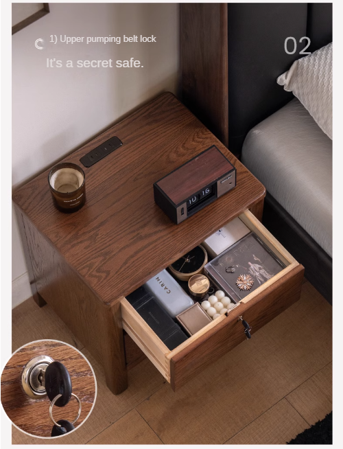 Oak Solid Wood Nordic Nightstand