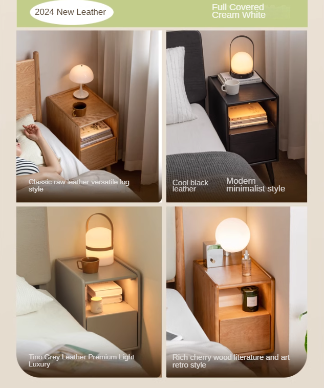 Solid Rubberwood Nightstand.