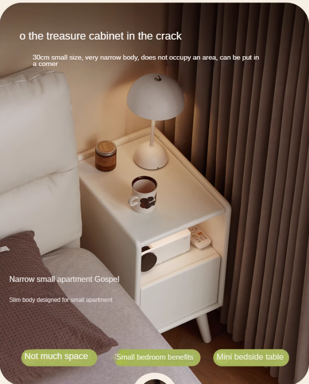 Solid Rubberwood Nightstand.