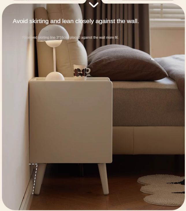 Solid Rubberwood Nightstand.
