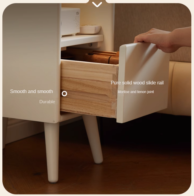 Solid Rubberwood Nightstand.