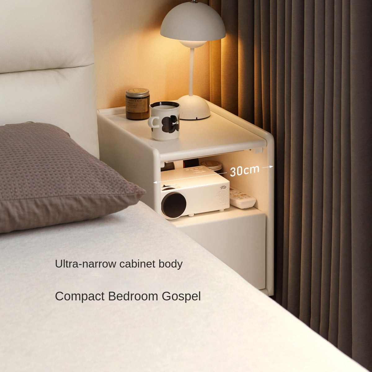 Solid Rubberwood Nightstand.