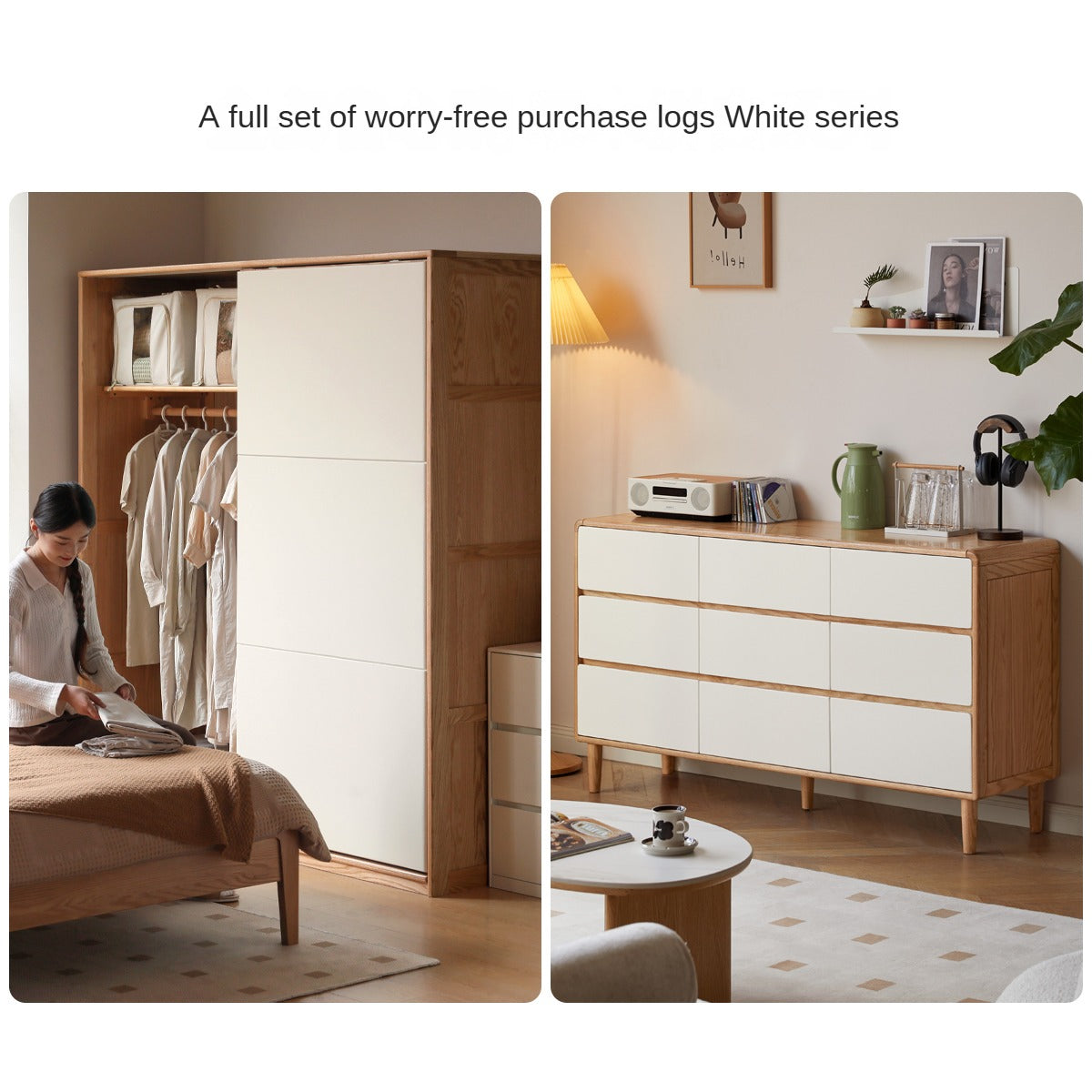 Oak Solid Wood, Solid RubberWood Nightstand