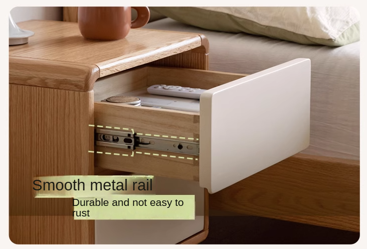 Oak Solid Wood, Solid RubberWood Nightstand