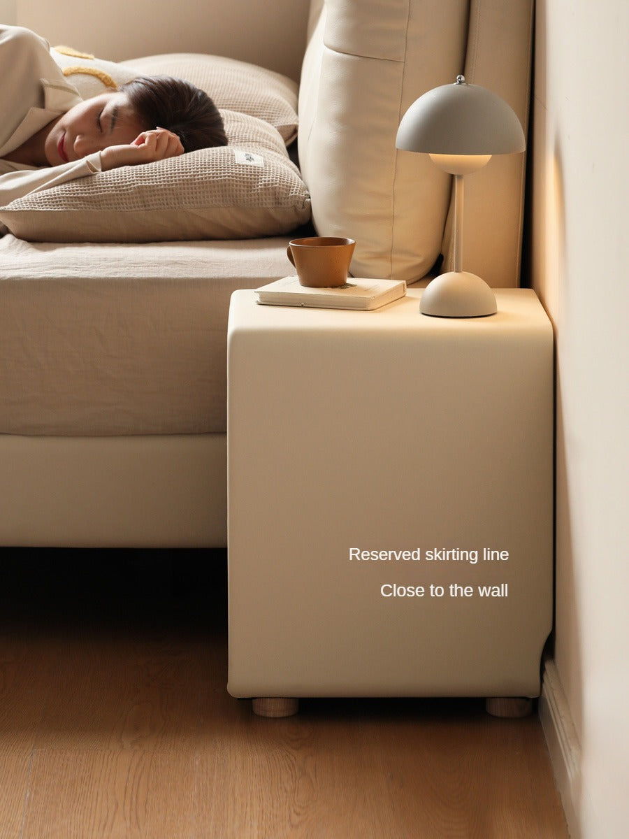 Leather Cream Style Nightstand.